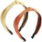 2-Pack Women's Twist Knot Headband, Fabric Wrapped with Zipper Decorate Stretchy Hairband, Orange/ Yellow